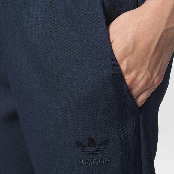 Adidas Originals Navy Cropped Tapered Pull On 'Chicago' Pants Medium BQ7869 - Picture 6 of 13